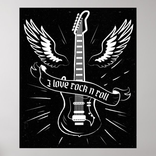 I Kärlek Rock N Roll Poster (Framsidan)