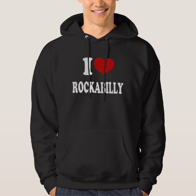 I Kärlek Rockabilly Hoodie (Framsida)