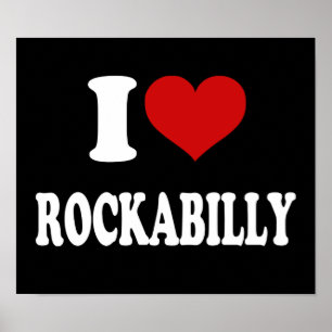 I Kärlek Rockabilly Poster