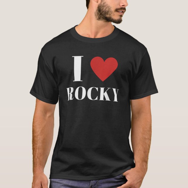 I Kärlek ROCKY Heart Family Älskare T Shirt (Framsida)