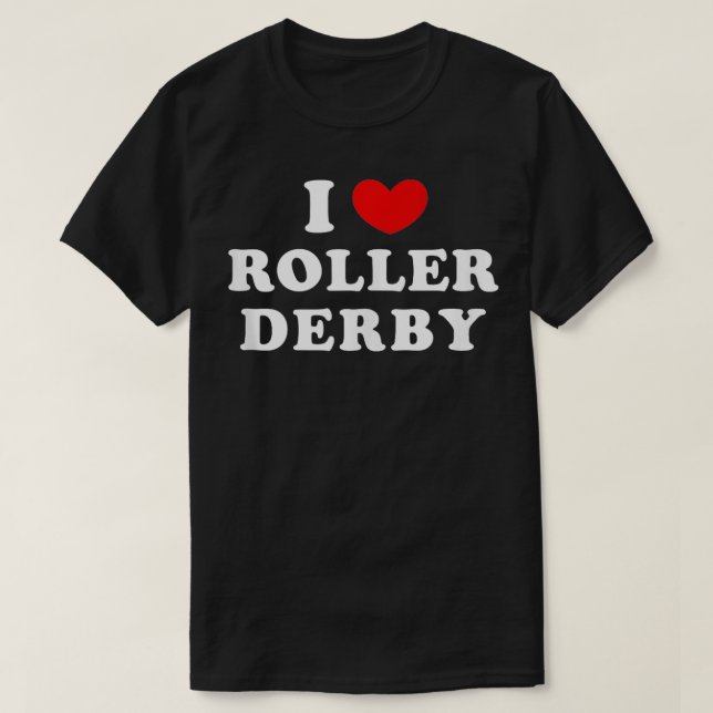 I Kärlek Roller Derby Heart Roller Derby T Shirt (Design framsida)