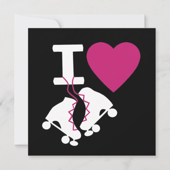 I Kärlek Roller Skating Inbjudningar (Framsida)