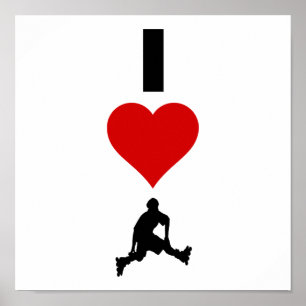 I Kärlek Rollerblading (Lodrät) Poster