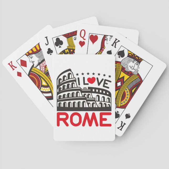 I Kärlek Rom Italien Colosseum Travel Casinokort (Baksidan)
