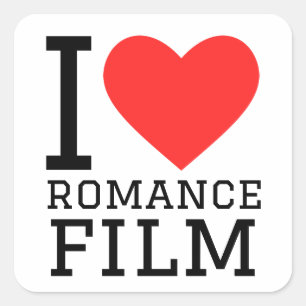 I kärlek romantik film fyrkantigt klistermärke