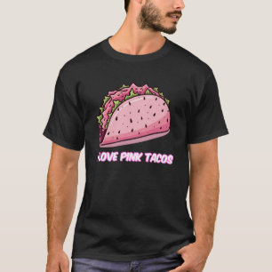 I Kärlek Rosa Tacos Funny Manar Graphic Tee