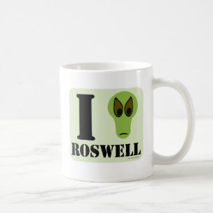I Kärlek Roswell Roligt Alien Logotyp UFO Design Kaffemugg