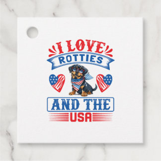 I kärlek Rotties och USA Gåvor Etiketter