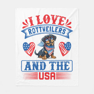 I kärlek Rottweilers och USA Fleecefilt