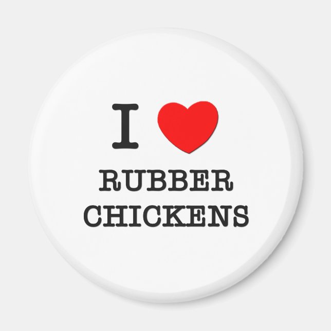 I Kärlek Rubber Chickens Magnet (Framsidan)