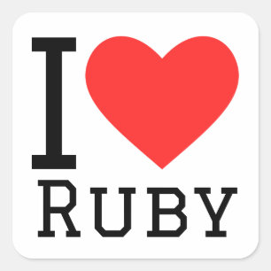 I kärlek Ruby Fyrkantigt Klistermärke
