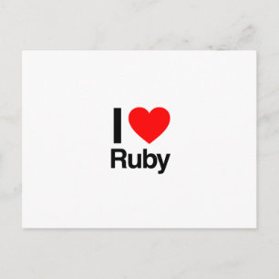 i kärlek ruby vykort