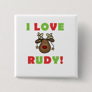 I Kärlek Rudy Tshirts och Gifts Knapp