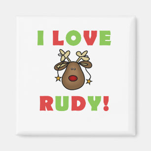 I Kärlek Rudy Tshirts och Gifts Magnet