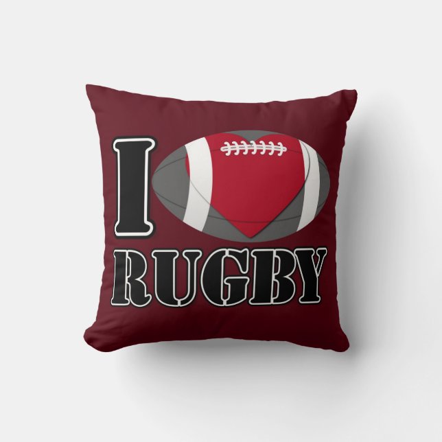 I Kärlek Rugby Pillow Kudde (Framsida)
