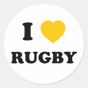 I Kärlek Rugby Runt Klistermärke