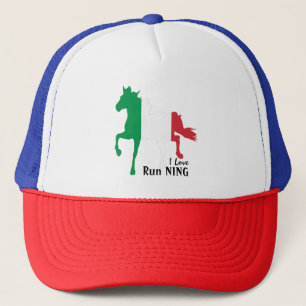 I Kärlek Running & Horse, Italien, flagga/sport Keps