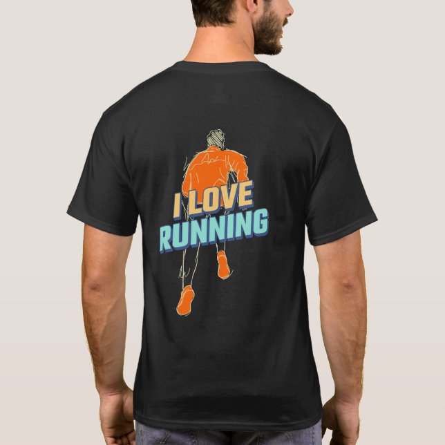 I Kärlek Running | Kör Älskare T-Shirt (Baksida)