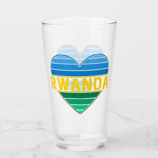 I Kärlek Rwanda, Rwanda, Rwandese Heart Glaskopp (Framsida)