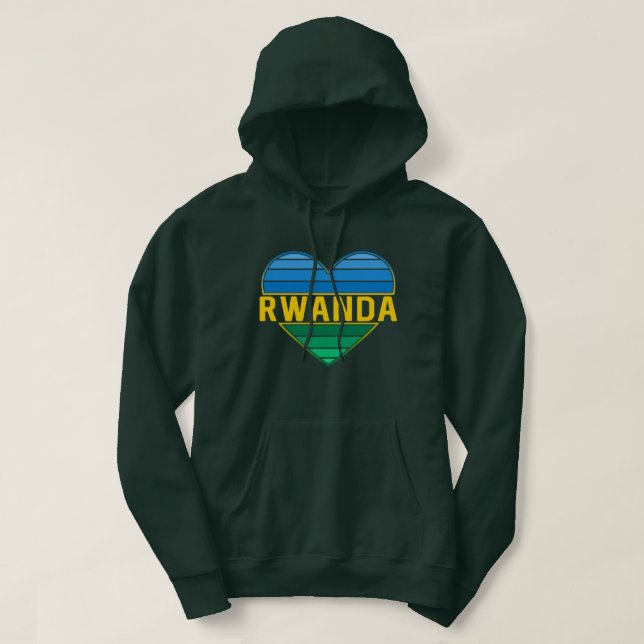 I Kärlek Rwanda, Rwanda, Rwandese Heart Hoodie (Design framsida)