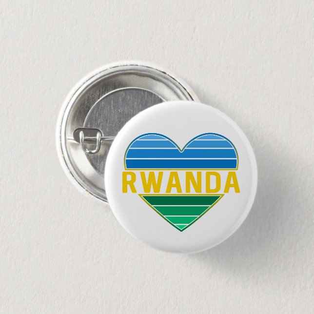 I Kärlek Rwanda, Rwanda, Rwandese Heart Knapp (Framsida & baksida)