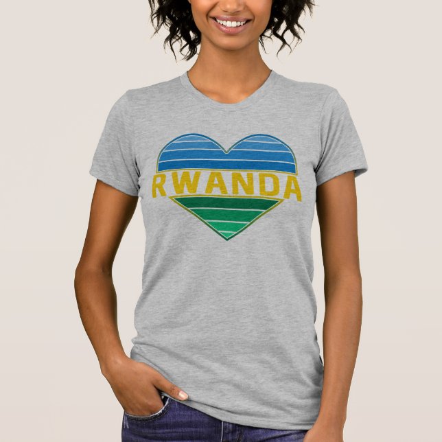 I Kärlek Rwanda, Rwanda, Rwandese Heart T Shirt (Framsida)