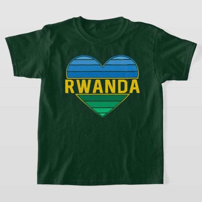 I Kärlek Rwanda, Rwanda, Rwandese Heart T Shirt (Laydown)