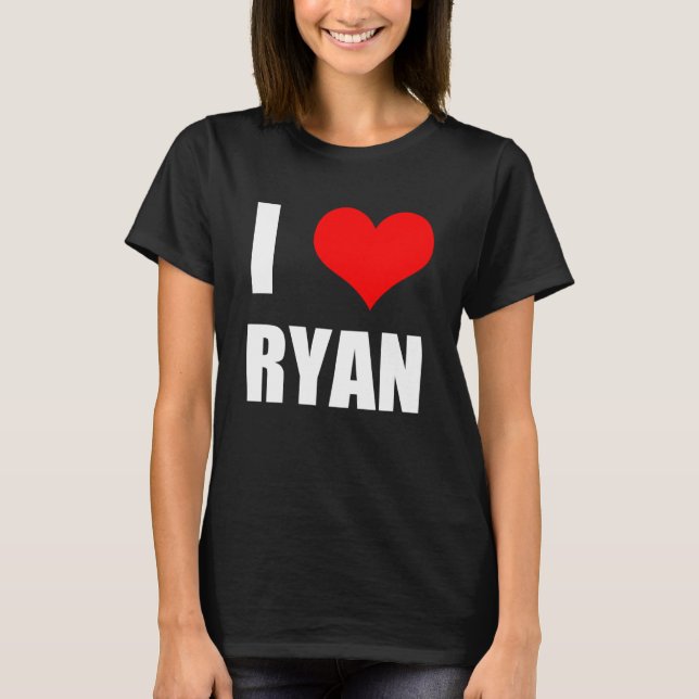 I Kärlek Ryan Heart T Shirt (Framsida)