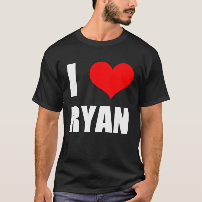 I Kärlek Ryan Heart T Shirt (Framsida)