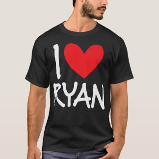 I Kärlek Ryan Namn Personlig Manar Guy BFF Friend  T Shirt