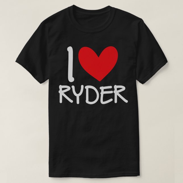 I Kärlek Ryder Namn Personlig Manar Guy BFF Friend T Shirt (Design framsida)