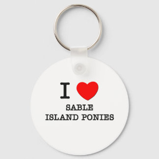 I Kärlek Sable Island Ponies (hästar) Nyckelring