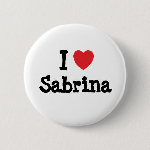 I kärlek Sabrina hjärta T-Shirt Knapp