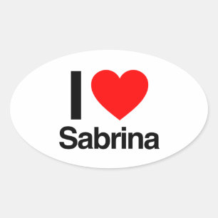 i kärlek sabrina ovalt klistermärke