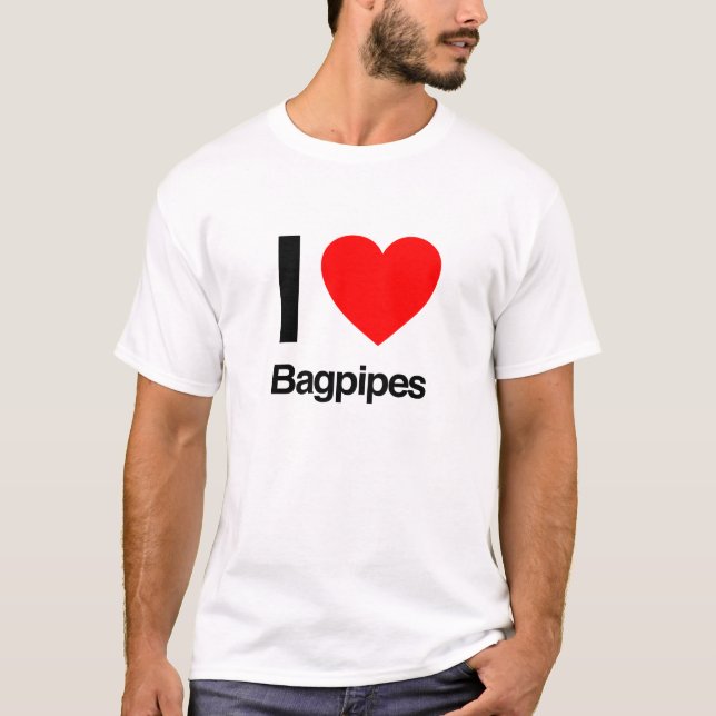 i kärlek säckpipor t-shirt (Framsida)