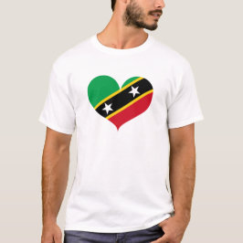 I Kärlek Saint Kitts och Nevis Flagga T Shirt