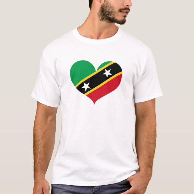 I Kärlek Saint Kitts och Nevis Flagga T Shirt (Framsida)