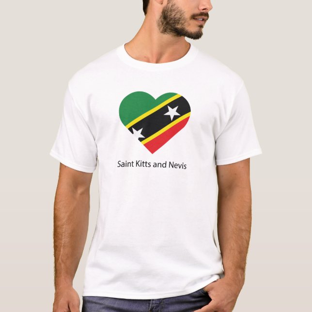 I Kärlek Saint Kitts och Nevis T Shirt (Framsida)