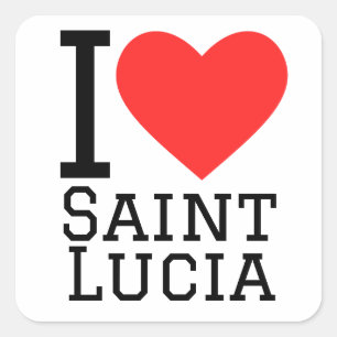 I kärlek Saint Lucia Fyrkantigt Klistermärke