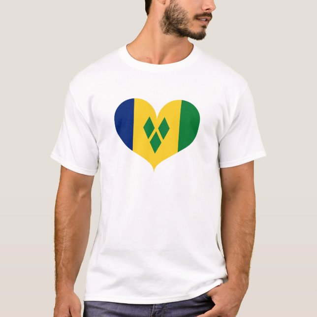 I Kärlek Saint Vicent och Grenadines Flagga T Shirt (Framsida)