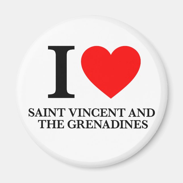 I Kärlek Saint Vincent och Grenadinerna Magnet (Framsidan)