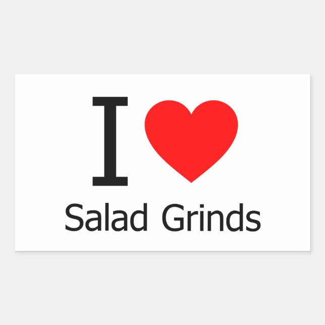 I Kärlek Salad Grinds Rektangulärt Klistermärke (Framsida)