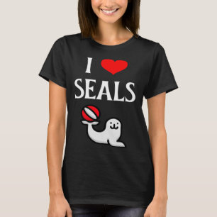 I Kärlek Sälar I Heart Sälar Seal Marine Mammal Pi T Shirt
