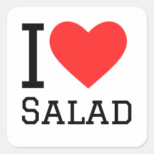 I kärlek sallad fyrkantigt klistermärke