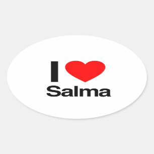 i kärlek salma ovalt klistermärke