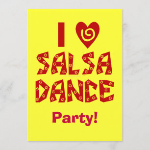 I Kärlek Salsa Dance Anpassningsbar Dance Party In Inbjudningar
