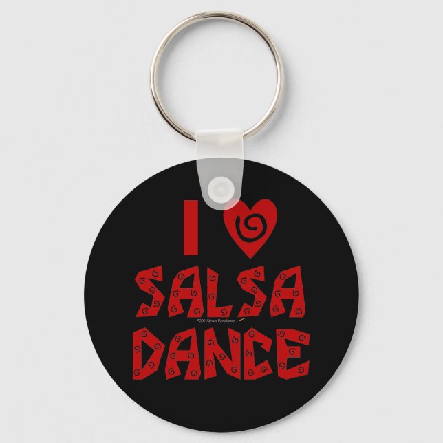 I Kärlek Salsa Dance Anpassningsbar Dancing Älskar Nyckelring (Framsida)