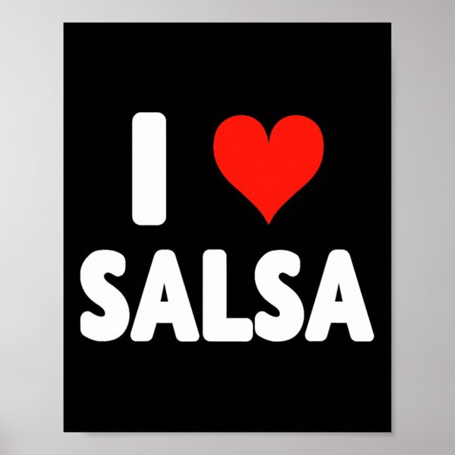 I Kärlek Salsa Heart Dance Dancer Dancing Studio M Poster (Framsidan)