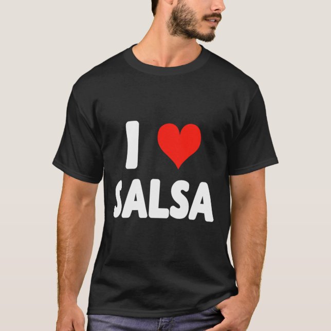 I Kärlek Salsa Heart Dance Dancer Dancing Studio M T Shirt (Framsida)