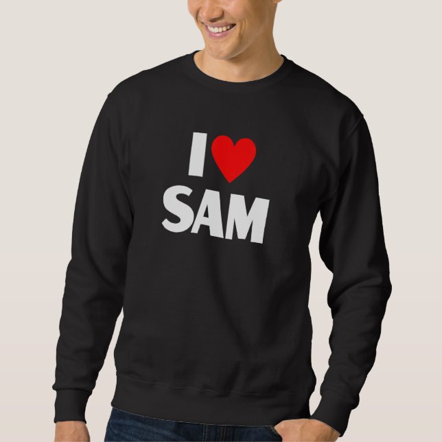 I Kärlek Sam Heart Sam Lång Ärmad Tröja (Framsida)